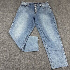 Lucky Brand Jeans Womens Drew Mom High Rise Taper Button Fly 12/31  32x26.5‎